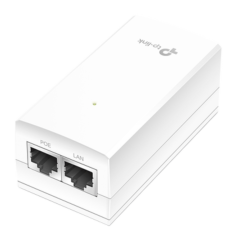 Inyector PoE Pasivo de 48V (18 Watts) / 2 puerto 10/100/1000 Mbps / Plug and Play / Montaje en Pared
