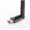 Adaptador USB inalámbrico doble banda AC 600 Mbps, antena de alta ganancia.