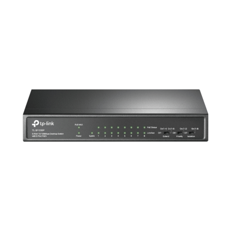Switch PoE+ No Administrable / De Escritorio 9 puertos