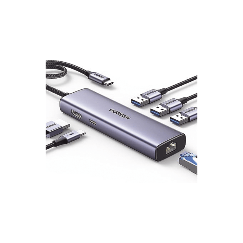 HUB USB-C (Docking Revodok) 6 en 1 | 3 Puertos USB-A 3.0 (5 Gbps)