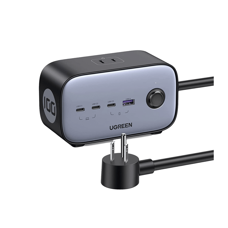 Cargador de Escritorio y Tomacorriente Múltiple | 3 Puertos USB-C | 1 Puertos USB-A