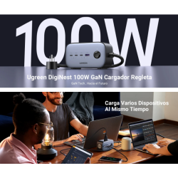 Cargador de Escritorio y Tomacorriente Múltiple | 3 Puertos USB-C | 1 Puertos USB-A