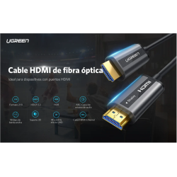 Cable HDMI de 30 Metros por Fibra Óptica 4K@60Hz | Fibra de 4 núcleos + Cobre estañado de 7 núcleos
