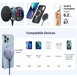 Cargador Inalámbrico Magnético | 15W | Tecnología Magsafe