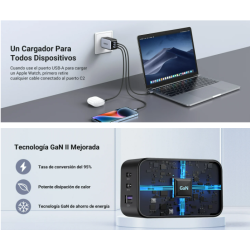 Cargador de 65W serie Nexode | 3 Puertos de Carga Rápida | 2 USB-C | 1 USB-A