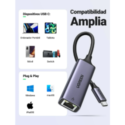Adaptador de Red USB-C 3.1 (5 Gbps) a RJ45 | Thunderbolt 3