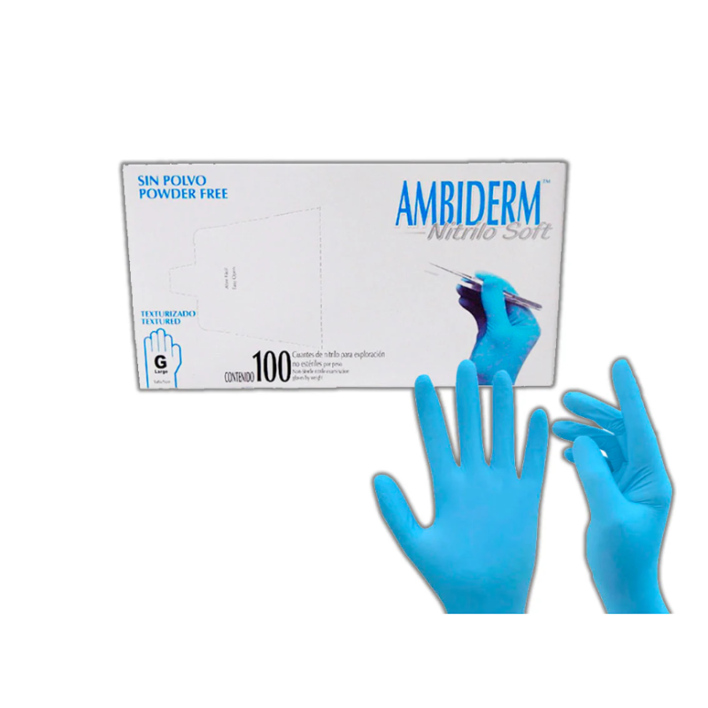 GUANTE DE NITRILO GRANDE AZUL