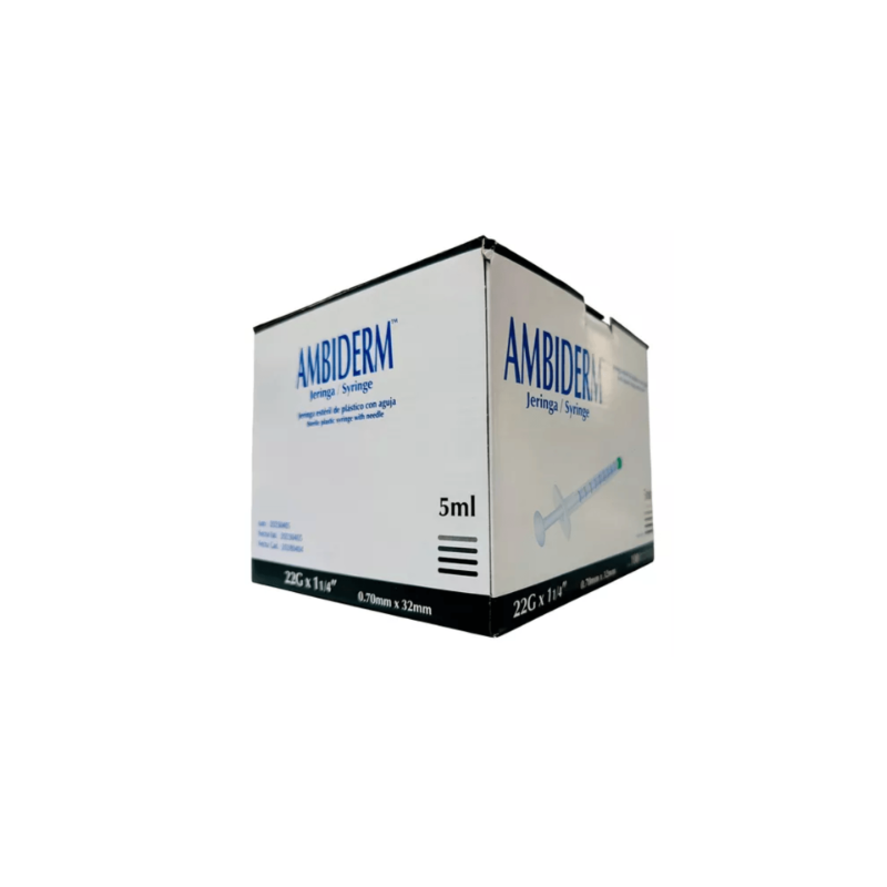 JERINGA DE 5ML 20GX32 CAJA CON 100 PIEZAS AMBIDERM