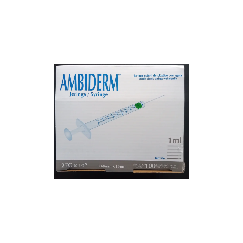 JERINGA DE 1ML 27GX13MM CAJA CON 100 PIEZAS AMBIDERM