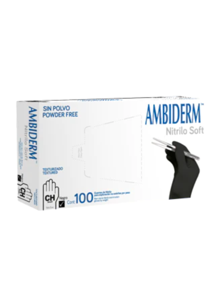 GUANTE AMBIDERM NITRILO SOFT NEGRO